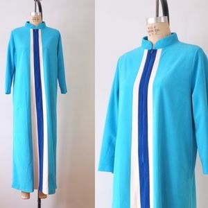 vintage lounge dress | mod 1970s long robe